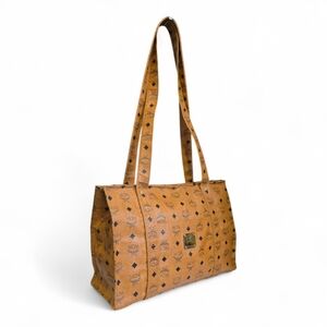 MCM Visetos Coated Canvas Shopper Tote